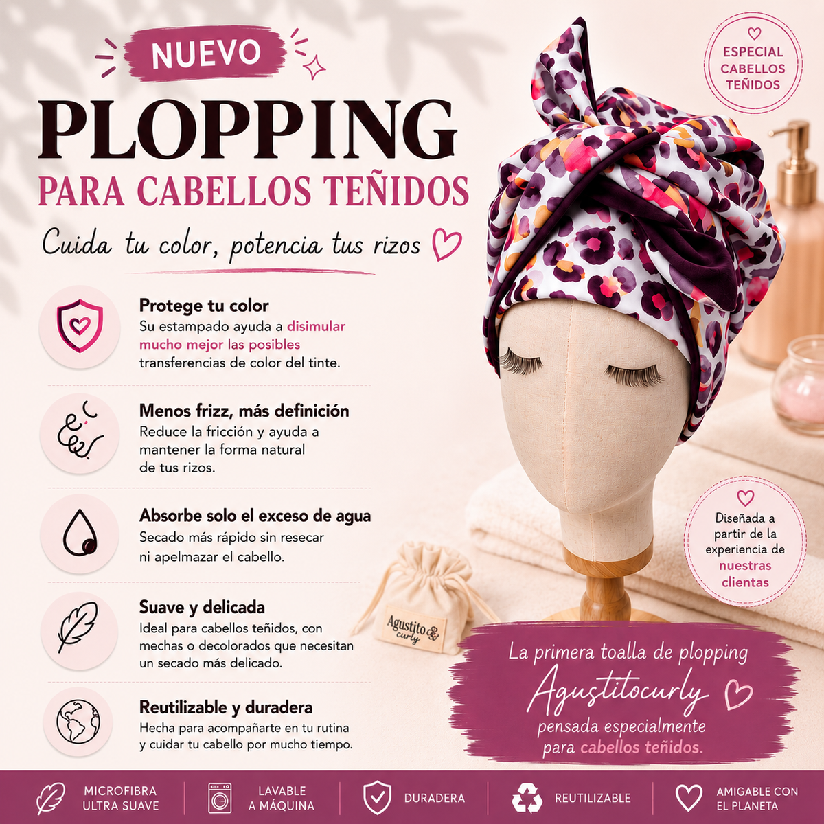 ✨ LA PRIMERA TOALLA DE PLOPPING DISEÑADA ESPECIALMENTE PARA CABELLOS TEÑIDOS