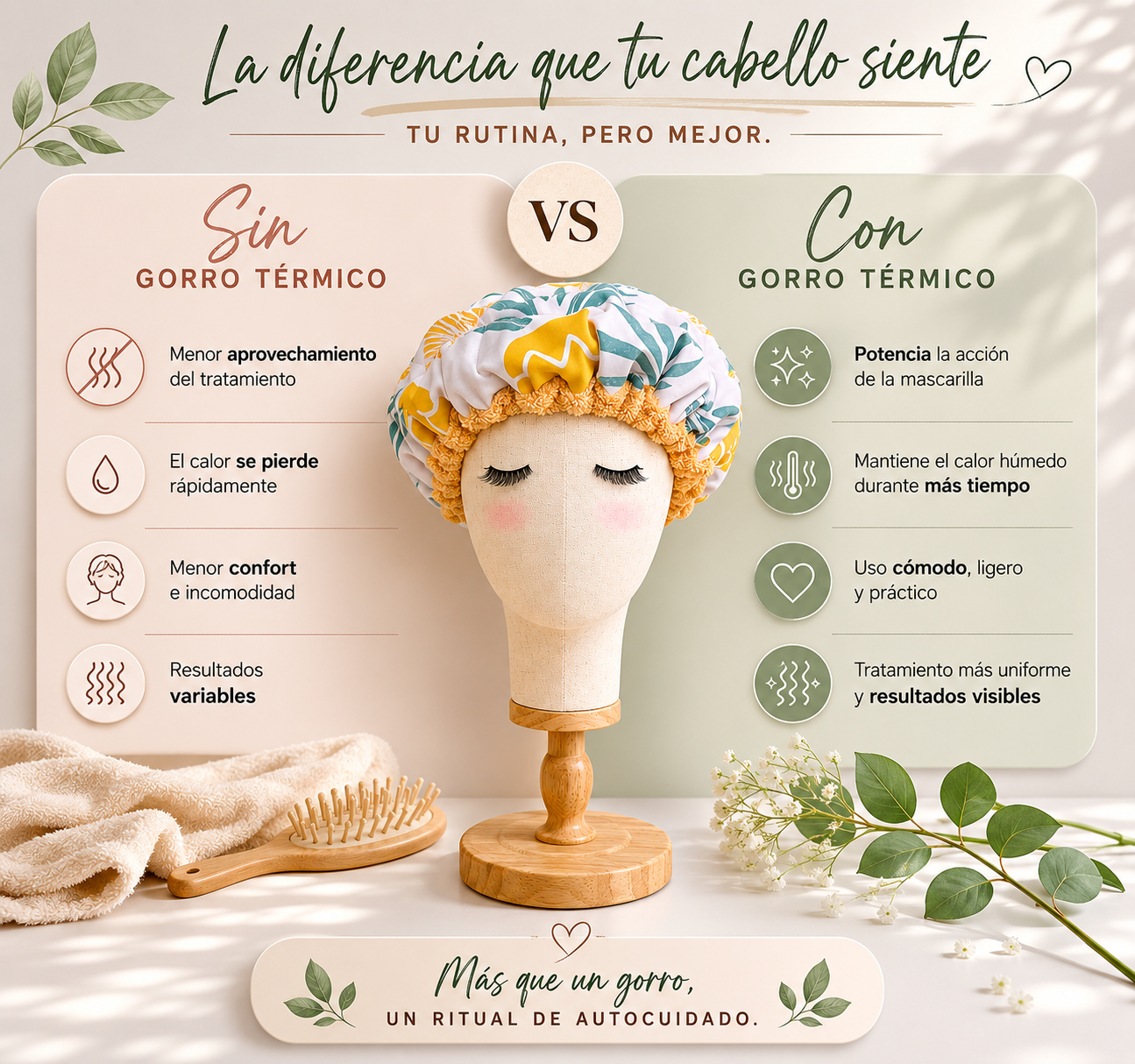 APROVECHA CADA GOTA DE TU MASCARILLA - Gorro térmico de semillas.