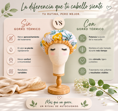 APROVECHA CADA GOTA DE TU MASCARILLA - Gorro térmico de semillas.