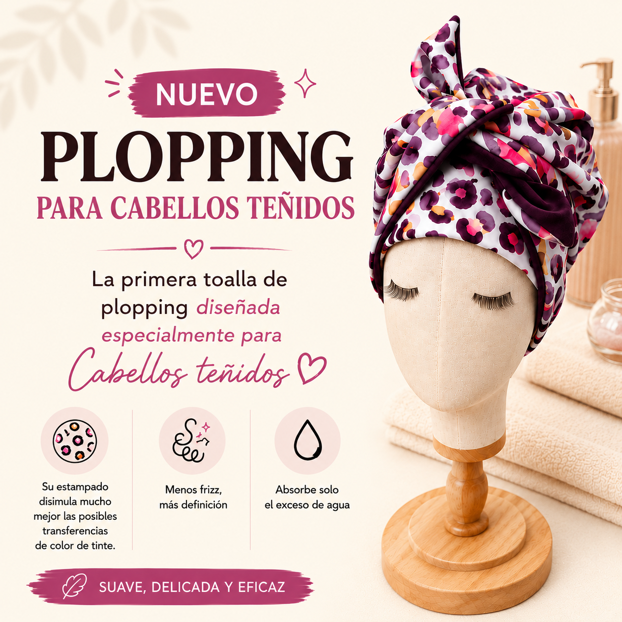 ✨ LA PRIMERA TOALLA DE PLOPPING DISEÑADA ESPECIALMENTE PARA CABELLOS TEÑIDOS